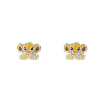 Disney Simba Enamel Stud Earrings - Silver
