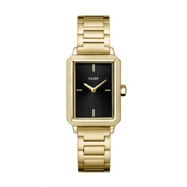 CLUSE Gold Fluette Steel Black Watch - Gold
