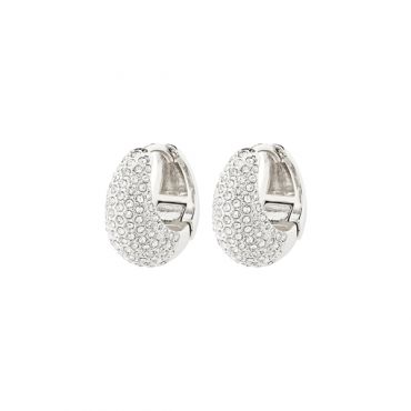 Pilgrim Silver Focus Pavé Recycled Earrings - Silver