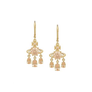 Vivienne Westwood Gold Joaquina Crystal Orb Three Drop Earrings - Gold