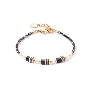 Coeur De Lion Gold Sparkling Princess Black Bracelet - Gold