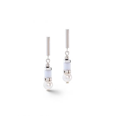 Coeur De Lion Silver Precious Fusion Offset Drop Earrings - Silver