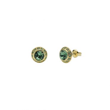 Ted Baker Gold Soletia Solitaire Sparkle Green Halo Studs - Gold