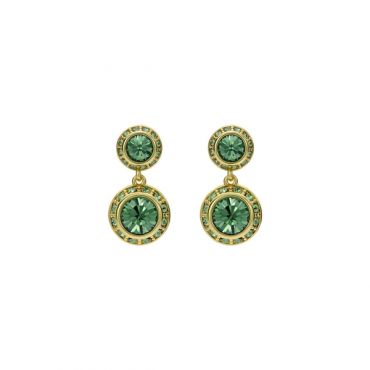 Ted Baker Gold Sollia Solitaire Sparkle Green Halo Drop Earrings - Gold