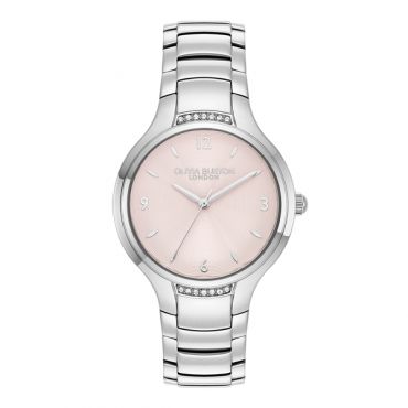 Olivia Burton Lea Silver and Pink Watch