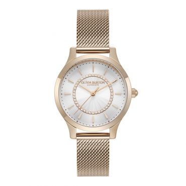 Olivia Burton Wonderlust Sunray Rose Gold Mesh Bracelet Watch