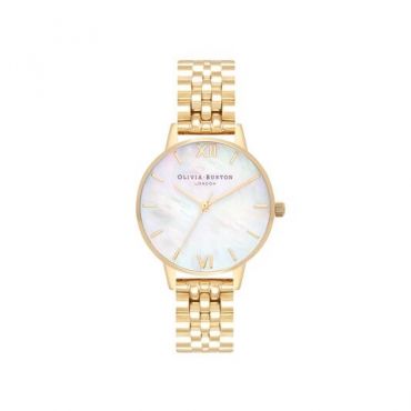 Olivia Burton Mother Of Pearl Gold Bracelet Watch