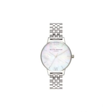 Olivia Burton Mother of Pearl Silver Bracelet Watch