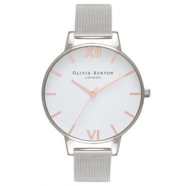 Olivia Burton Rose Gold & Silver Mesh Watch