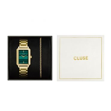 CLUSE Gold Fluette Green Bracelet Giftbox - Gold