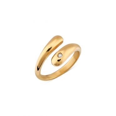 Over & Over Gold Stainless Steel Open Twist Ring - Gold