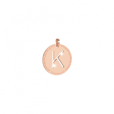 Rebecca Rose Gold Medium Letter K Charm - Rose Gold