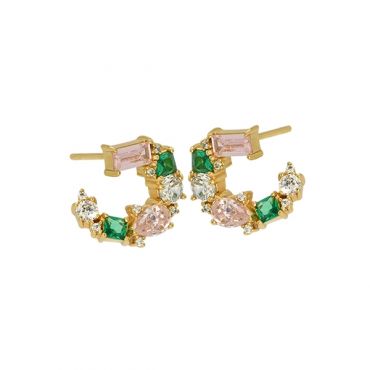 Amelia Scott Gold Lottie Multi Sideways Hoop Earrings - Gold