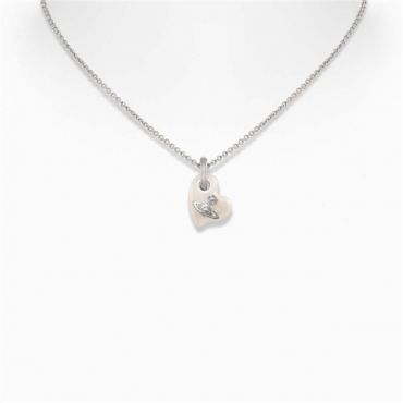 Vivienne Westwood Silver Florentia Pearl Heart Necklace