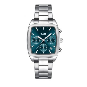 CLUSE Silver Quartaut Chronograph Blue Watch - Silver