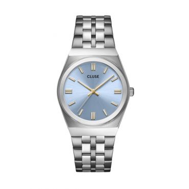 CLUSE Silver Retro 70 Light Blue Watch - Silver
