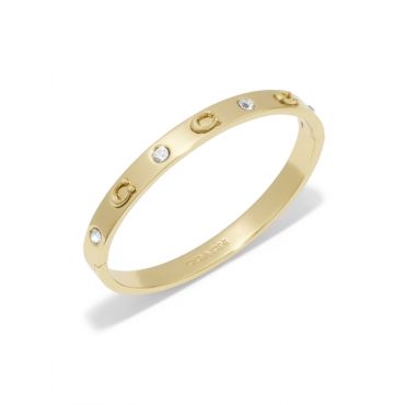 Coach Gold Boxed C Logo Hinged Bangle - Gold