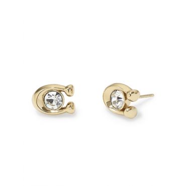 Coach Gold C Crystal Starter Stud Earrings - Gold