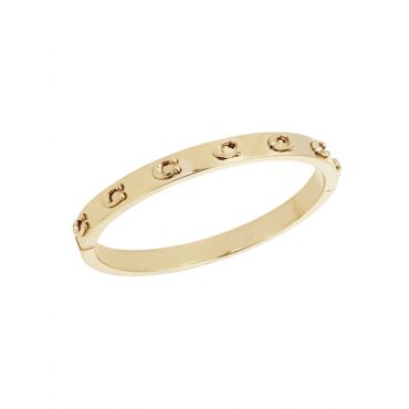 Coach Gold C Logo Hinged Bangle - Gold