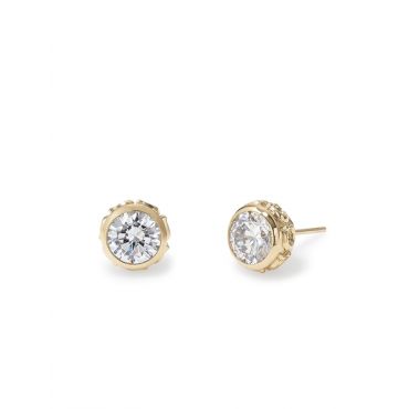 Coach Gold C Bezel Crystal Stud Earrings - Gold