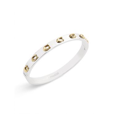Coach Gold Mix C Logo Hinged Bangle - Gold
