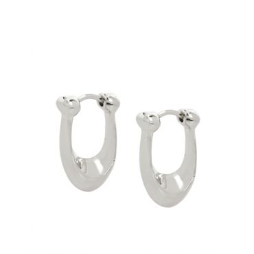 Coach Silver Chunky C Huggie Earrings - Silver