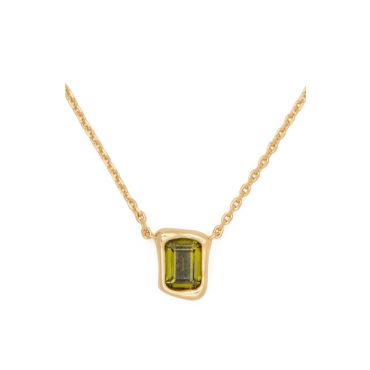 Kate Spade New York Gold Molten Glass Green Necklace - Gold