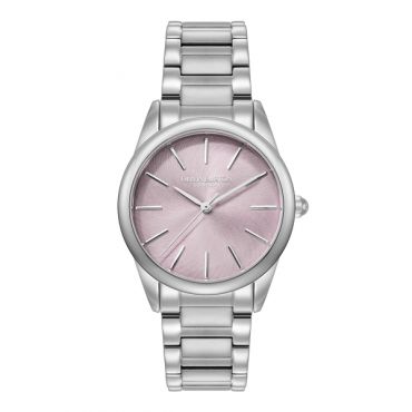 Olivia Burton Silver Glowful Purple Dial Watch