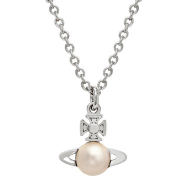 Vivienne Westwood Silver Cream Pearl Balbina Necklace - Silver