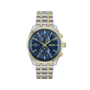 Boss Silver Blue and Gold Skytraveller Watch