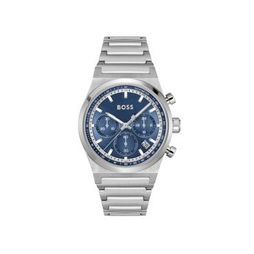 Boss Silver Blue Candor Chronograph Watch