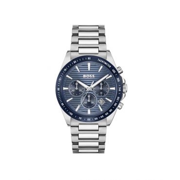 Boss Silver Blue Strike Chronograph Watch