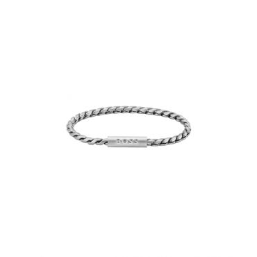 Boss Silver Doran Steel Braided Bracelet