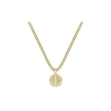 Boss Gold Tone Compass Necklace