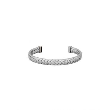 Boss Silver Tailored Steel Herringbone Cuff