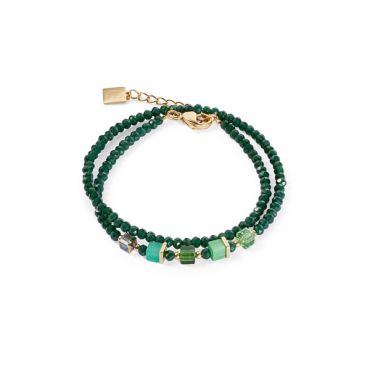 Coeur De Lion Gold Green Wrap Double Bracelet - Gold