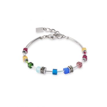 Coeur De Lion Silver Rainbow Lite Mini Cubes Bracelet - Silver