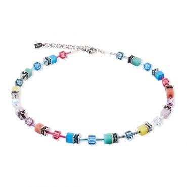 Coeur De Lion Silver Rainbow Magic Iconic Cubes Necklace - Silver