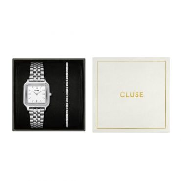 CLUSE Silver Gracieuse White Tennis Bracelet Giftbox - Silver