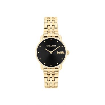 Coach Gold Black Elliot Metal Watch - Gold