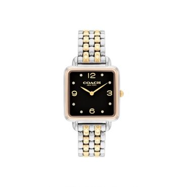 Coach Gold Mix Cass Black Square Dial Watch - Gold