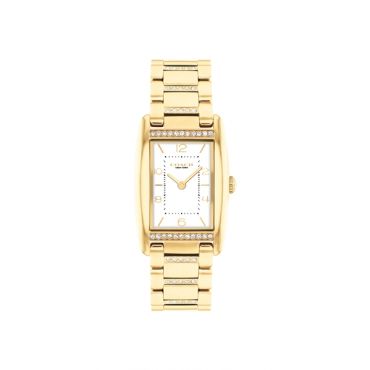 Coach Gold Reese Rectangle Crystal Bracelet Watch - Gold