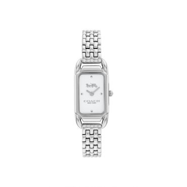 Coach Silver Cadie White Rectangle Bracelet Watch - Silver