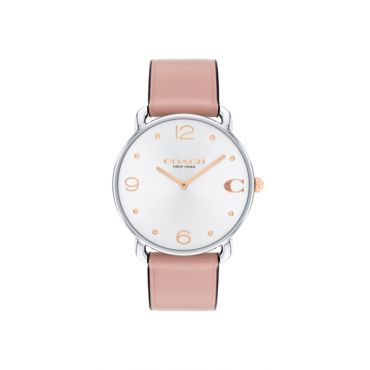 Coach Silver Elliot Pink Leather Watch - Silver