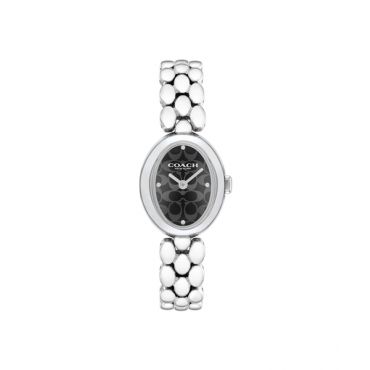 Coach Silver Sammy Oval Black Bracelet Watch - Silver