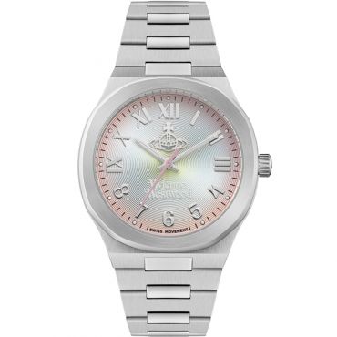 Vivienne Westwood Silver Merton Peach Round Dial Watch - Silver