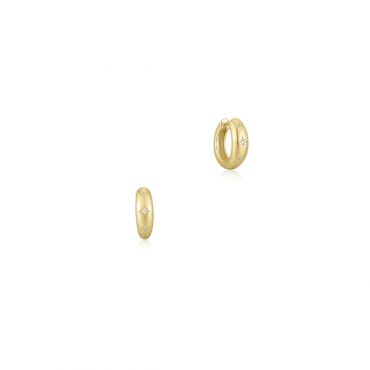 Seek + Find Shine Dome Gold Huggies - Gold