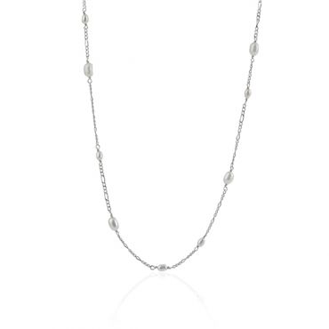 Seek + Find Worthy Silver Freshwater Pearl Necklace - Silver