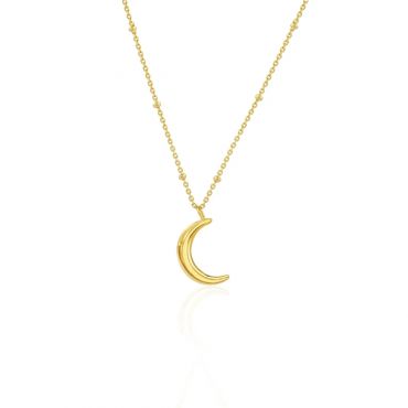 Seek + Find This Too Shall Pass Crescent Moon Gold Necklace - Gold