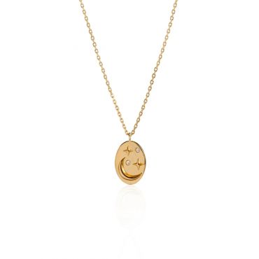 Seek + Find How Brightly You Shine Gold Oval Necklace